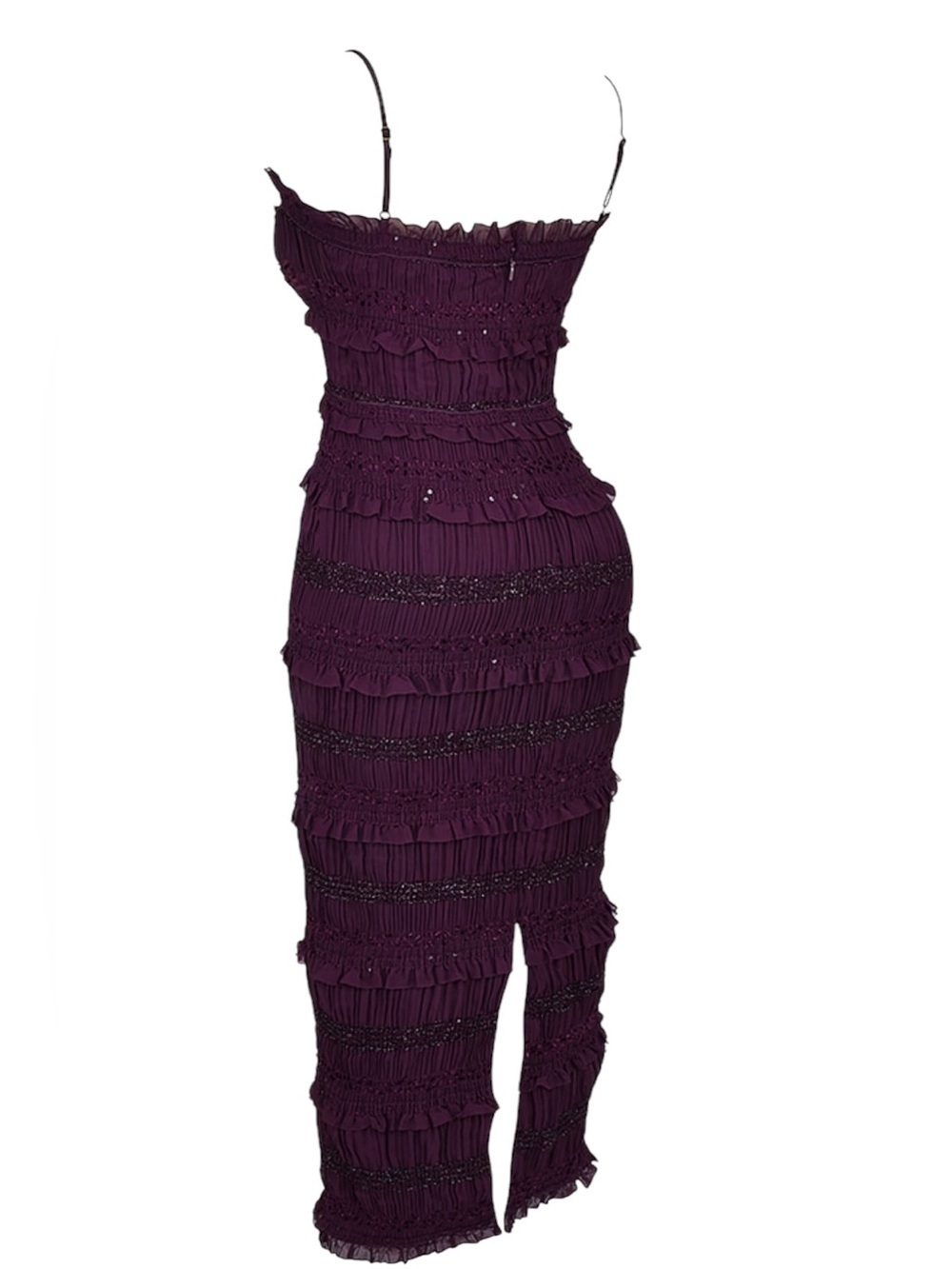 House of CB SOLANA Grape Sequin Pleat Corset Dress - Picture 8 of 15